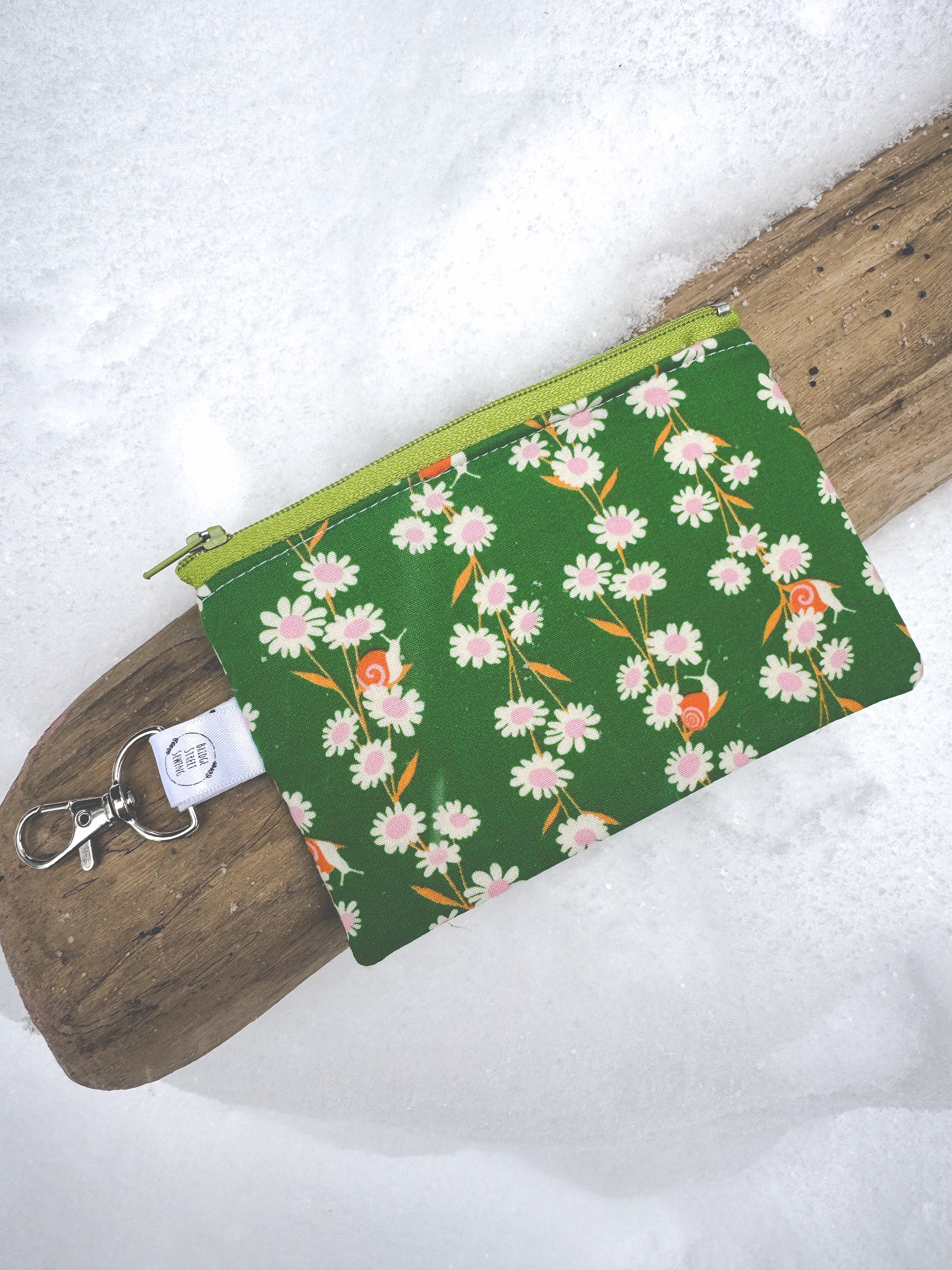 Floral Snail Garden Clip On Pouch