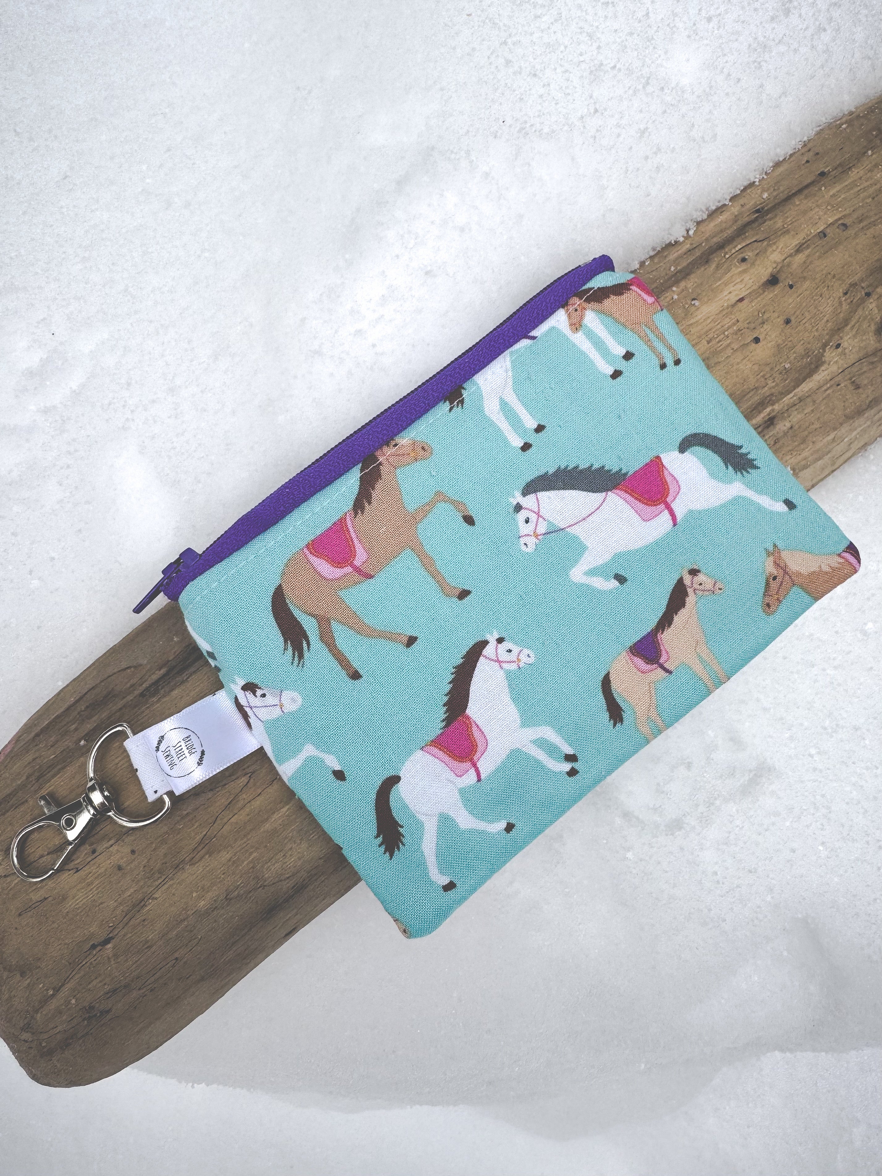 Horses Clip On Change Purse