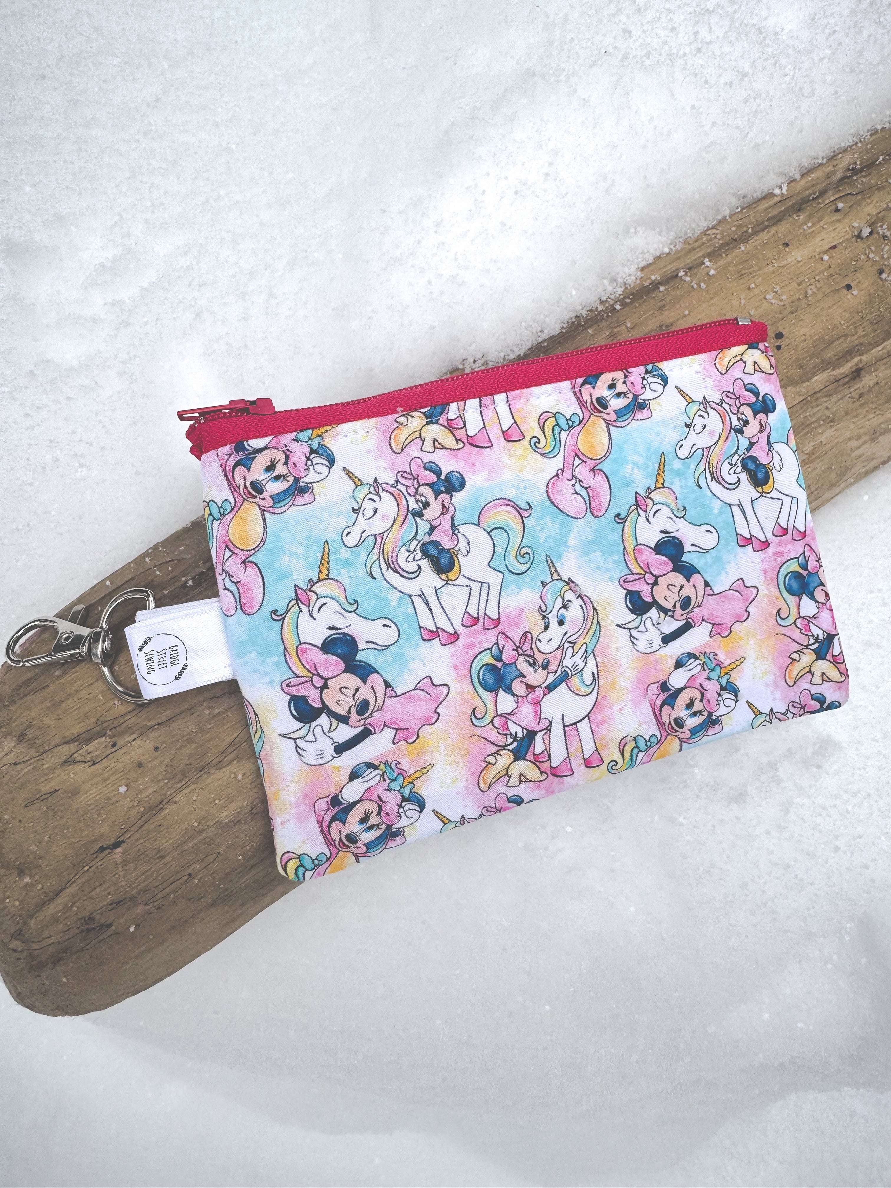 Minnie Mouse with Unicorns Clip On Coin Purse
